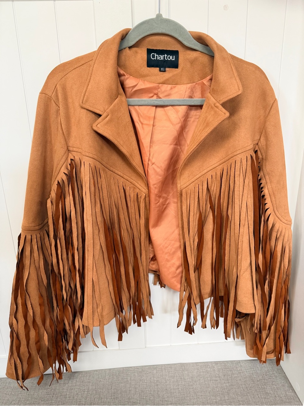 Women's Western Fringe Suede Jacket Light Brown